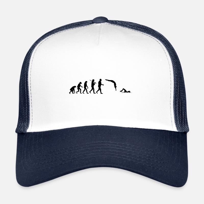 Maillot de nageur · Darwin's Evolution · Cadeau - Casquette trucker  - blanc/marine