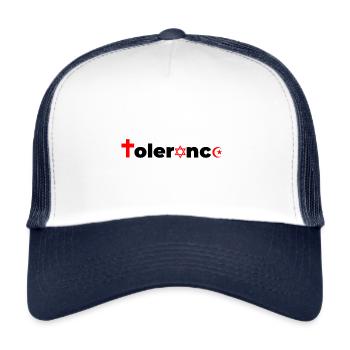 Tolerance Toleranz Religionen Dialog Fest Kultur - Trucker Cap - Weiß/Navy - Vorne