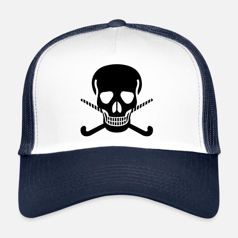 Totenkopf Hockeyschläger - Trucker Cap - Weiß/Navy