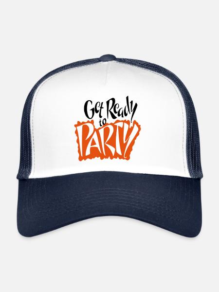 Get Ready to Party Fêter flirter les potes - Casquette trucker  - blanc/marine - Devant
