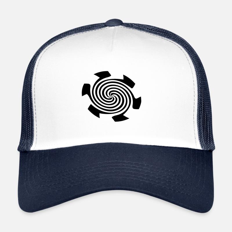 Spirale Hypnose hypnotique hallucination - Casquette trucker  - blanc/marine