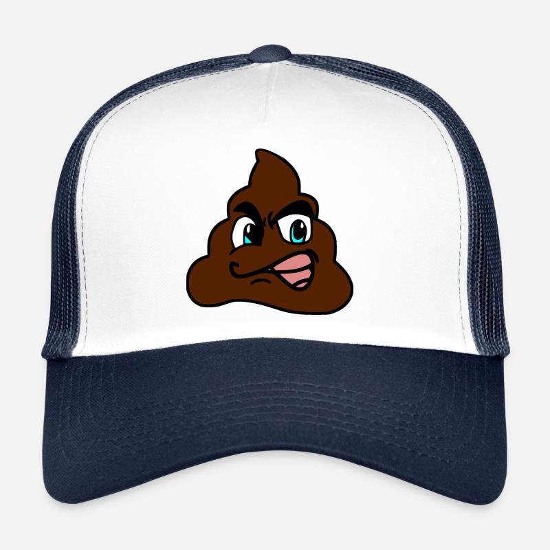 Kackhaufen-Emoji - Trucker Cap - Weiß/Navy