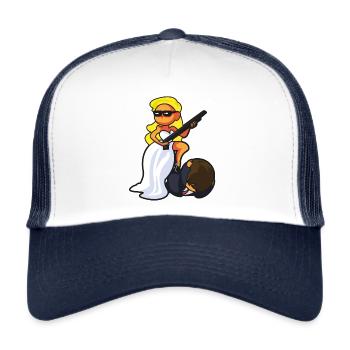 brautpaar pistole - Trucker Cap - Weiß/Navy - Vorne