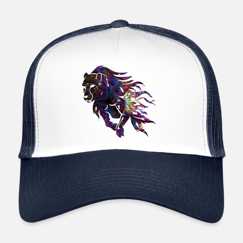 abstract cheetah Galaxy - Trucker Cap - white/navy