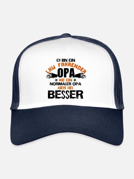 Camion cadeau de chauffeur de camion - Casquette trucker  - blanc/marine - Devant