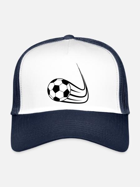 Fußball, Ball, Soccer, Football, Schuss, Tor - Casquette trucker  - blanc/marine - Devant