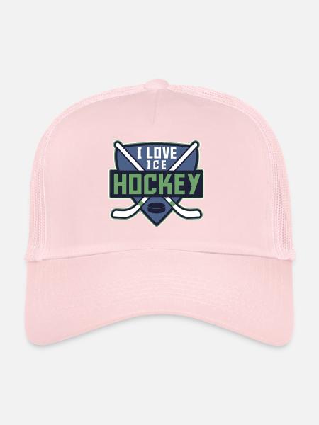I LOVE ICE HOCKEY - Trucker Cap - pale pink - Front