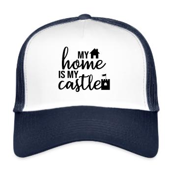My home is my castle - Trucker Cap - Weiß/Navy - Vorne