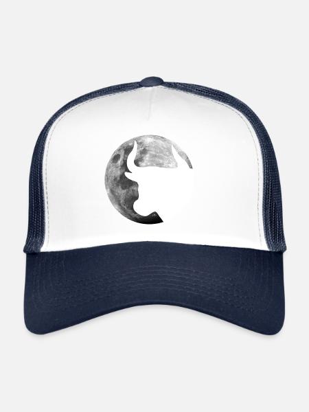 Taureau à la pleine lune - Casquette trucker  - blanc/marine - Devant