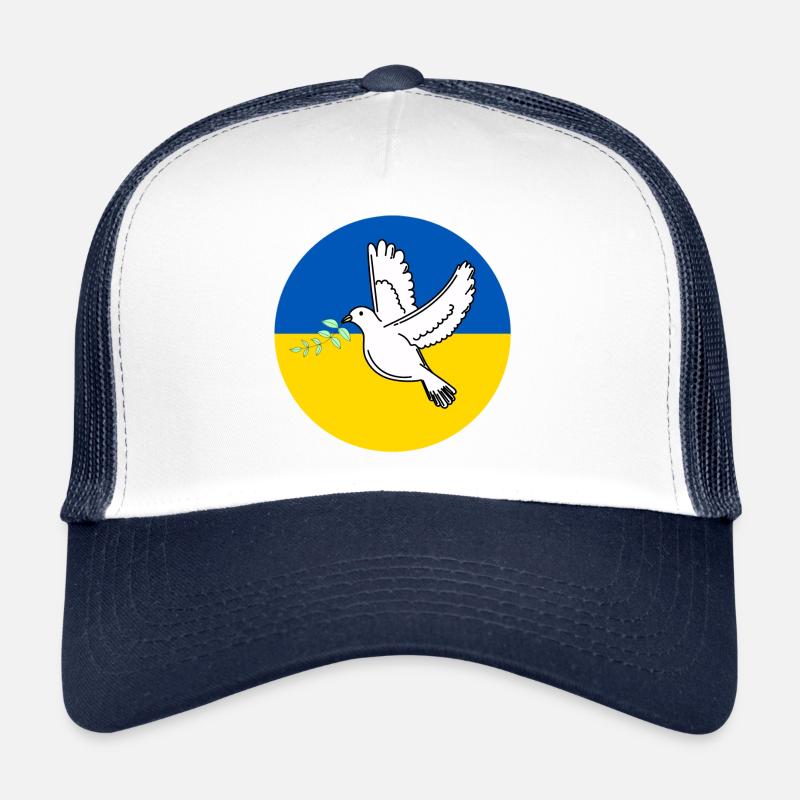 Drapeau de l’Ukraine avec colombe de la paix Casquette trucker 