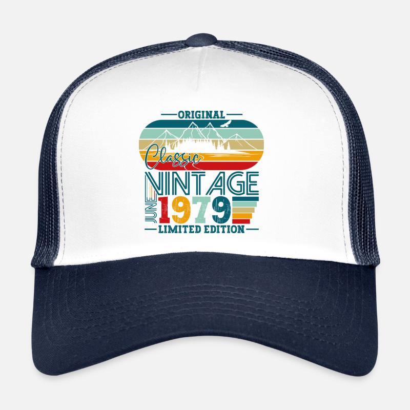 Original June Vintage 1979 43rd Birthday Men Trucker Cap