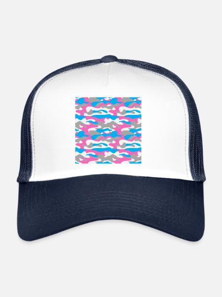 Camouflage 01 - Casquette trucker  - blanc/marine - Devant