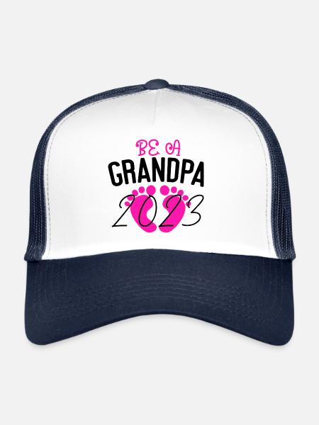 Futur grand-père 2023, 2023 Je serai grand-père, 2023 grand-père - Casquette trucker  - blanc/marine - Devant