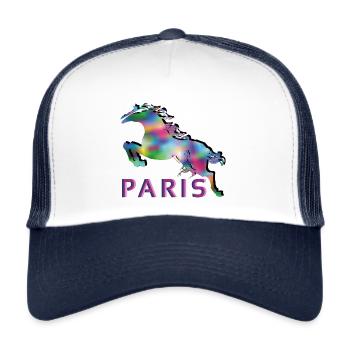 Paris - Trucker Cap - white/navy - Front