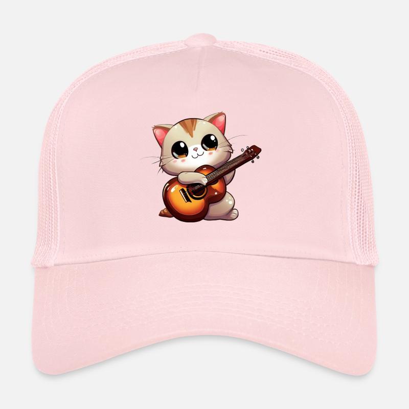 Chat avec guitare Casquette trucker 
