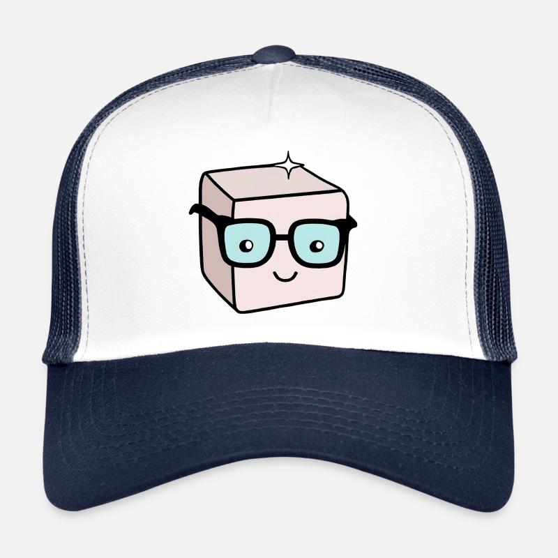 Morceau de sucre nerd avec des lunettes Casquette trucker 