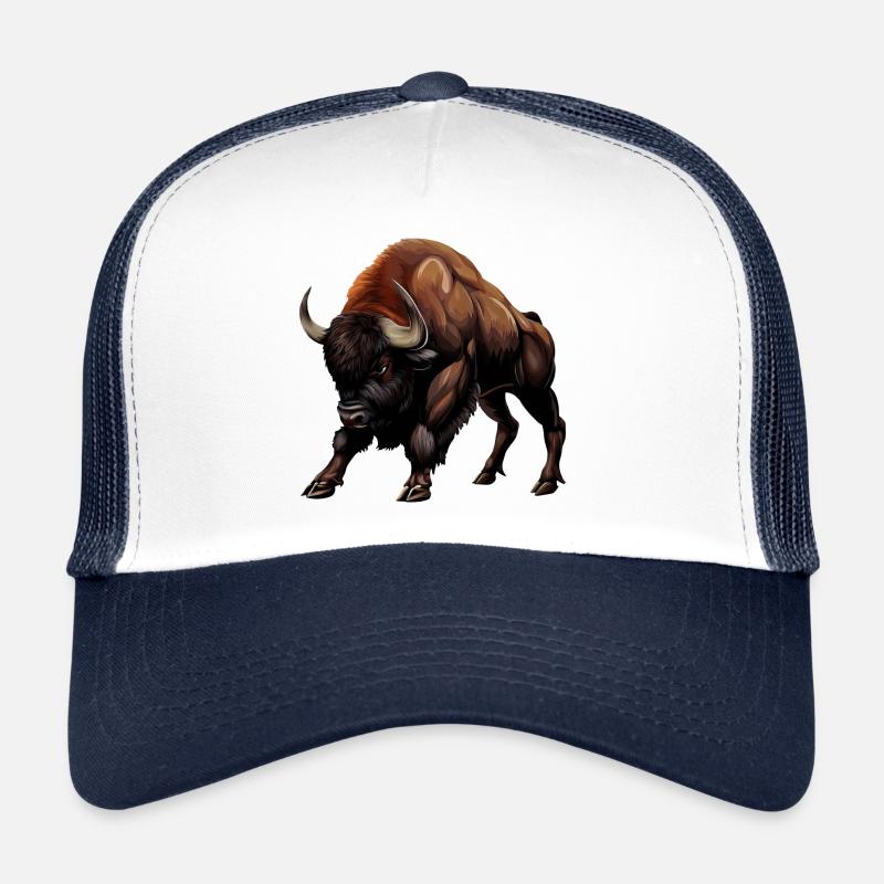 Kuh, Ochse, Bulle, Bison - Tierisches Design Trucker Cap