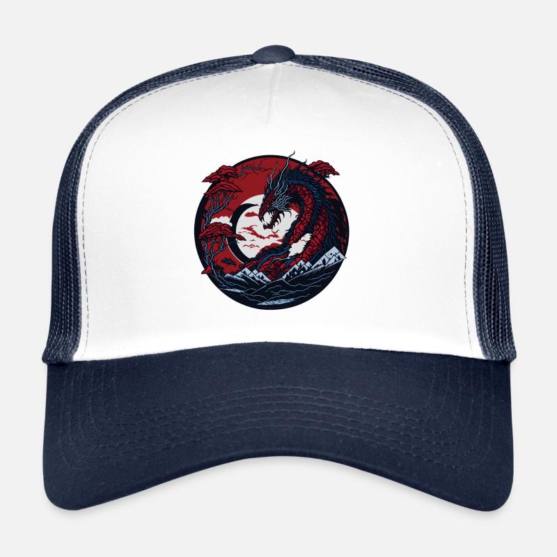 Ewiger Drache - Trucker Cap - Weiß/Navy
