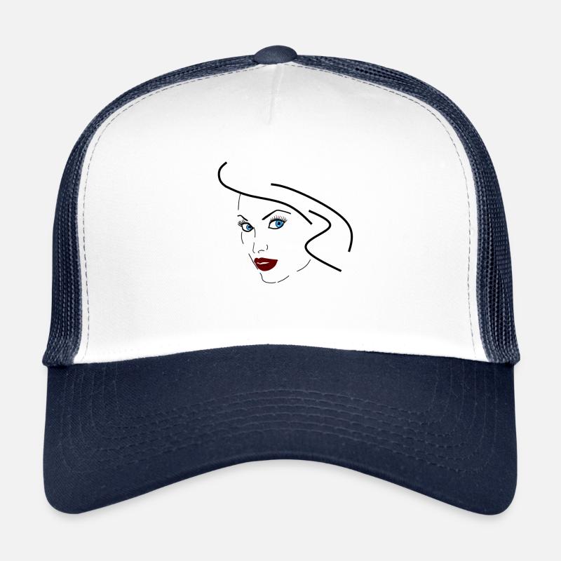 Frauengesicht - Trucker Cap - Weiß/Navy