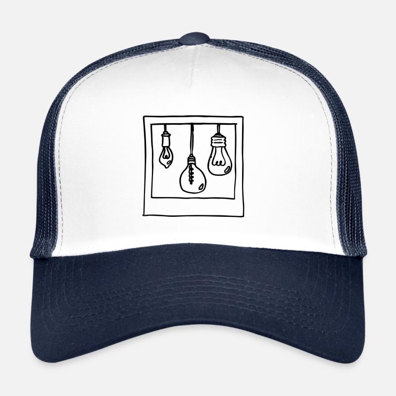 hanging light bulbs - black Trucker Cap
