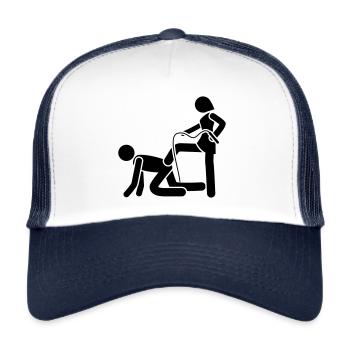 Ehepaar Brautpaar Peitsche Hochzeit - Trucker Cap - Weiß/Navy - Vorne