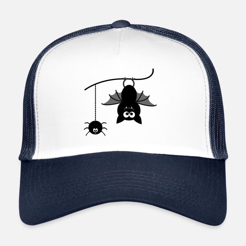 Chauve-souris et araignée - Casquette trucker  - blanc/marine