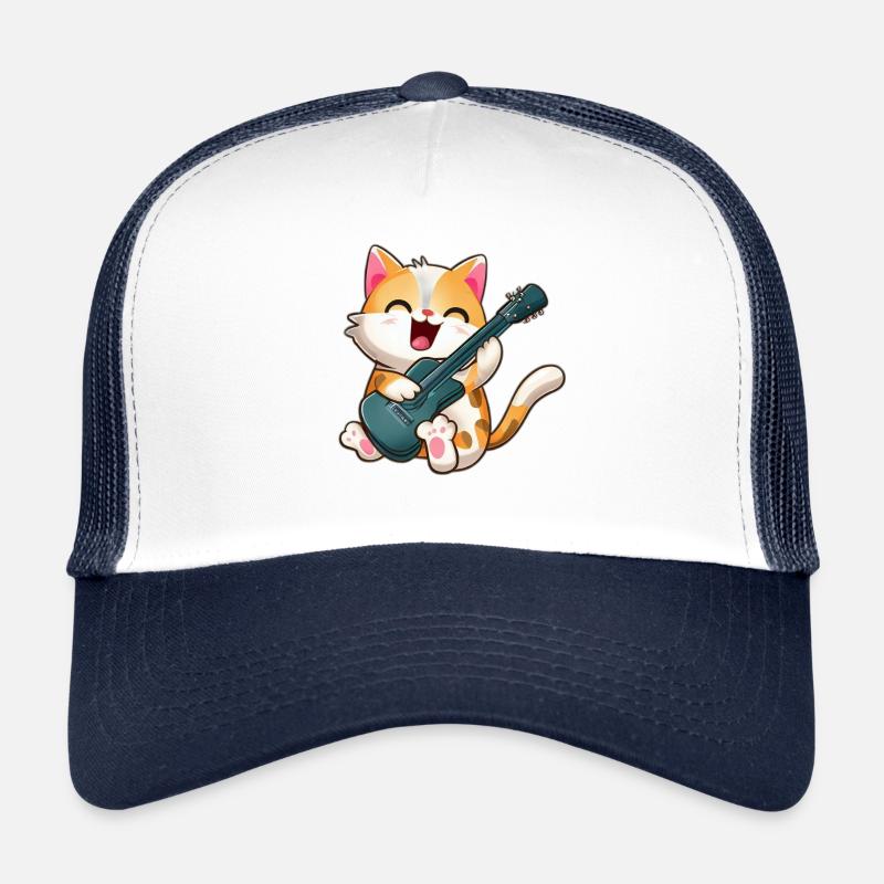 Cat with guitar Trucker Cap