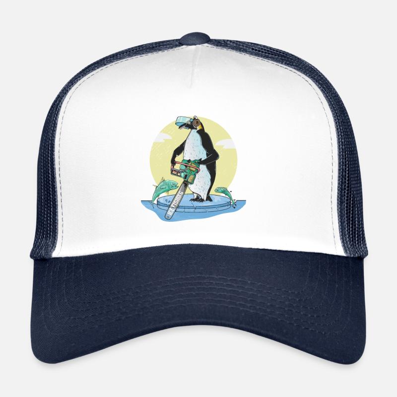 Pêche blanche aux pingouins Casquette trucker 