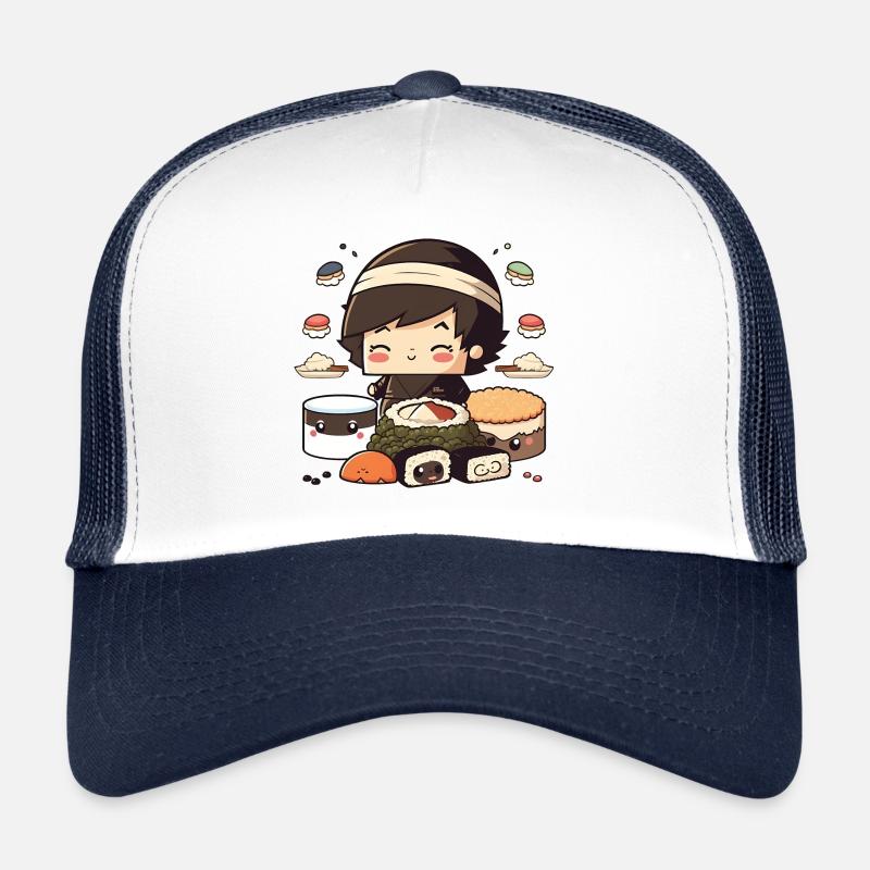 Sushi Japan kawaii - Trucker Cap - Weiß/Navy