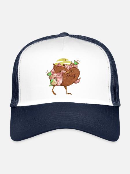 Drôle d’oiseau weka Nouvelle-Zélande - Casquette trucker  - blanc/marine - Devant