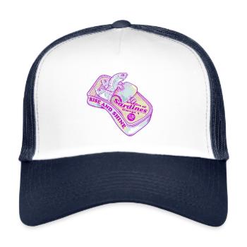 Sardines sleeping rise and shine - Trucker Cap - white/navy - Front