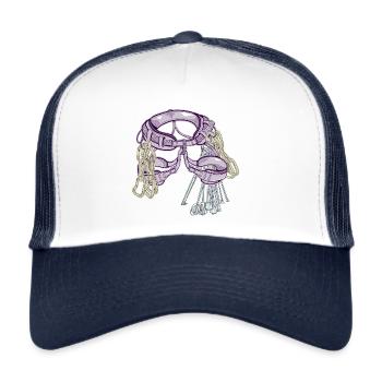 Matériel d’escalade traditionnel et harnais - Casquette trucker  - blanc/marine - Devant