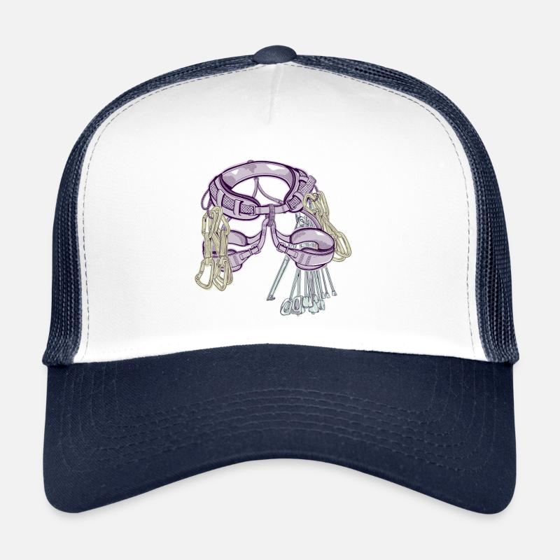 Trad climbing gear and harness Trucker Cap