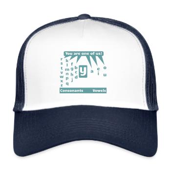 Vowels and consonants learning English - Trucker Cap - white/navy - Front