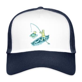 Pêche à la sardine - Casquette trucker  - blanc/marine - Devant