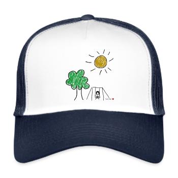 Fille qui bascule. - Casquette trucker  - blanc/marine - Devant