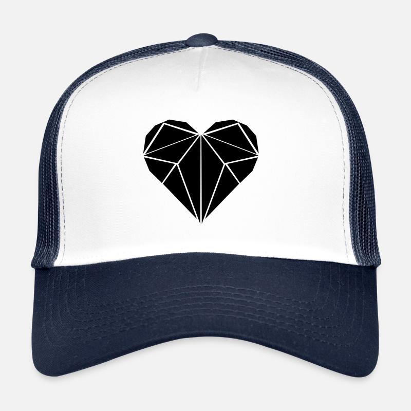 Herz Herz Herz - Trucker Cap - Weiß/Navy