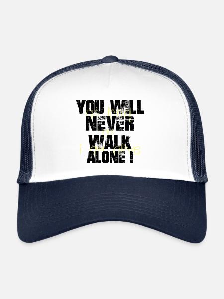 Tu ne veux jamais marcher seul - Casquette trucker  - blanc/marine - Devant