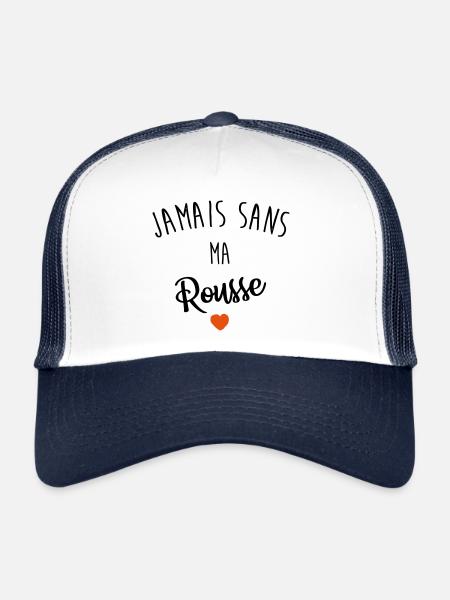 Jamais sans ma rousse - Casquette trucker  - blanc/marine - Devant