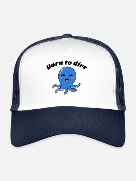 Born to dive - Trucker Cap - white/navy - Front
