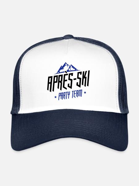 fête d'équipe après ski - Casquette trucker  - blanc/marine - Devant