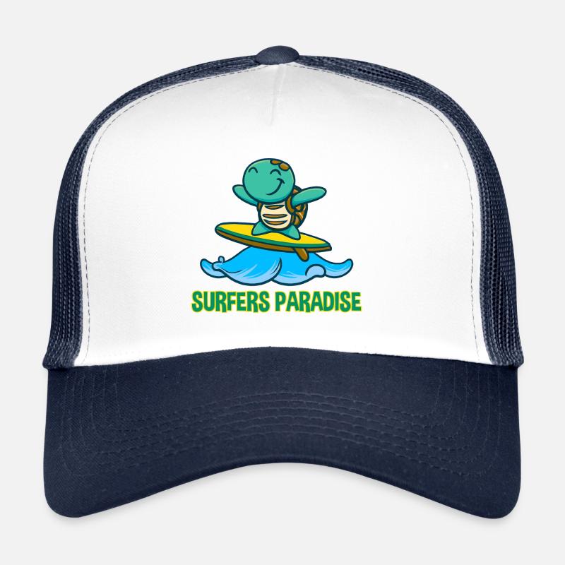 Kawaii Turtle Surfer - Sunglasses and Trucker Cap