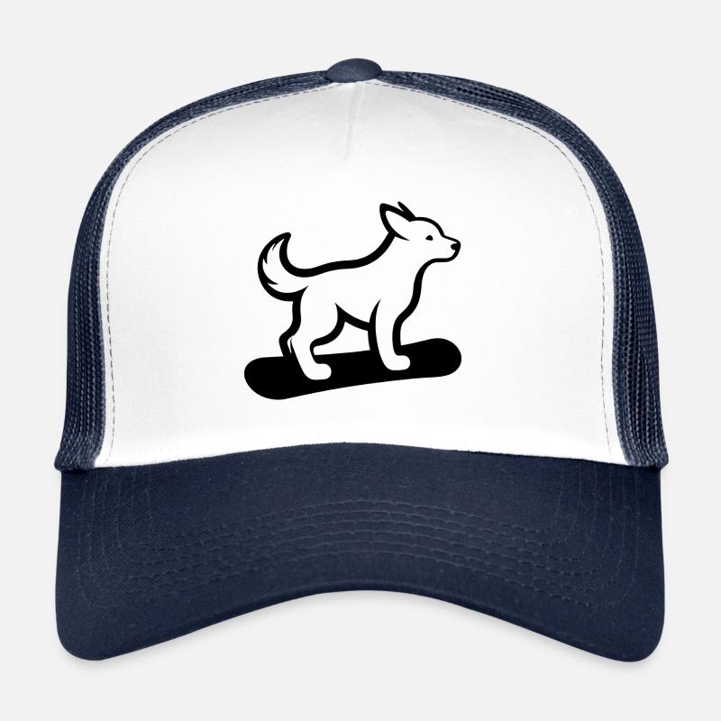 Chien Snowboard Snowboarder Design minimaliste Casquette trucker 
