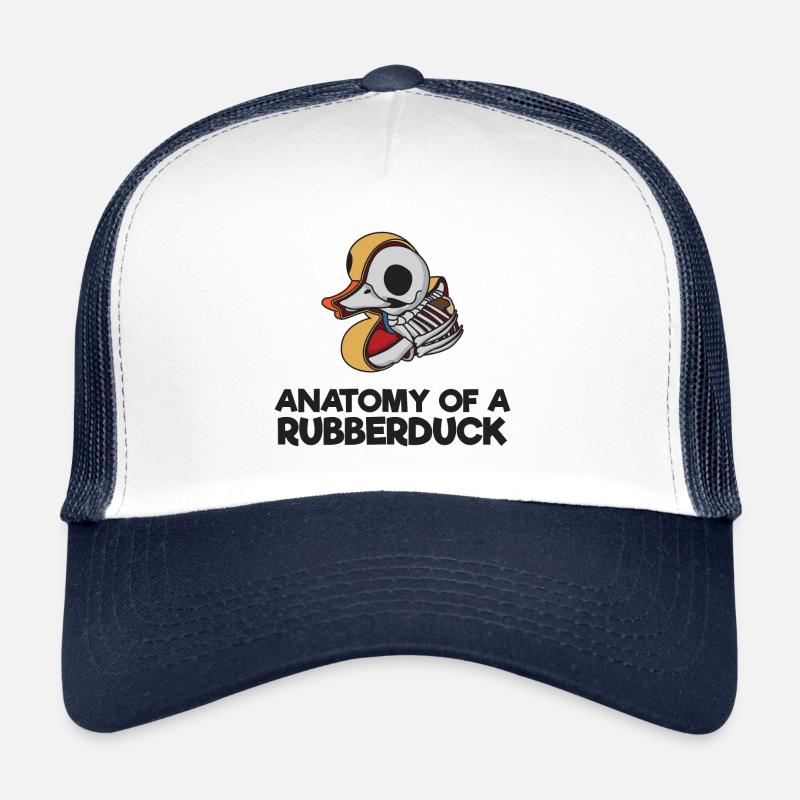 Anatomie eines Rubberduck Geschenks - Trucker Cap - Weiß/Navy