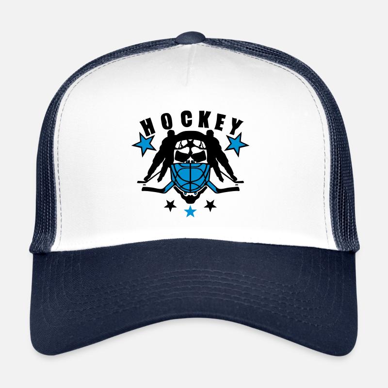 hockey stick head death helmet player player logo Trucker Cap