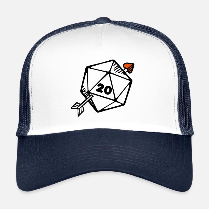 Pen and paper arrow dice heart - Trucker Cap - Weiß/Navy