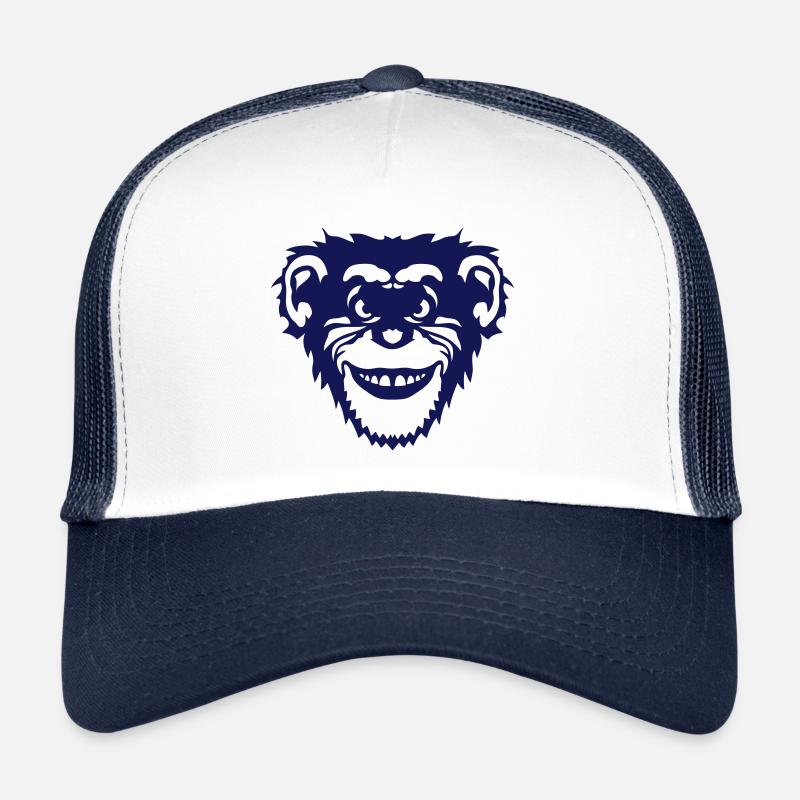 Tier Wildtieraffe 1 - Trucker Cap - Weiß/Navy