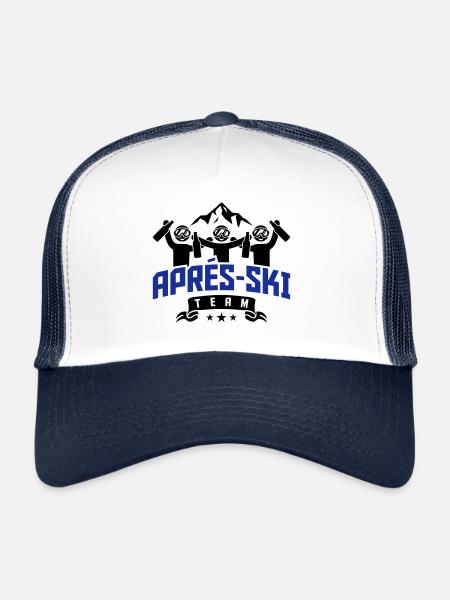 fête d'équipe après ski - Casquette trucker  - blanc/marine - Devant