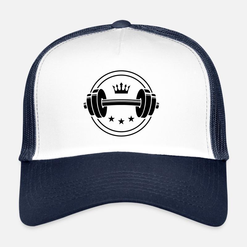haltère icon poids symbole couronne Casquette trucker 