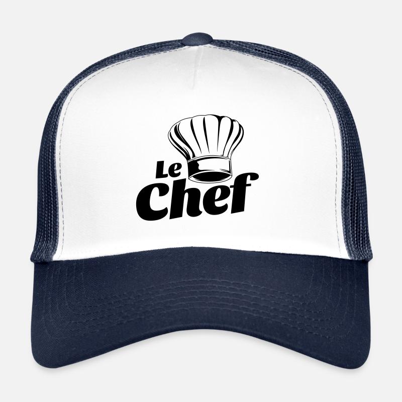 bonnet cuisinier le chef - Casquette trucker  - blanc/marine